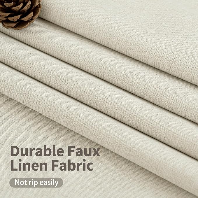 YoungsTex 48 Inch Length Blackout Curtains, Short Linen Room Darkening Drapes - Image 5