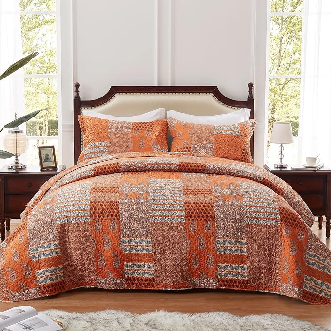Quilt Set Full/Queen Size 3 Piece Bedspread Coverlet Lightweight Comforter - Image 2