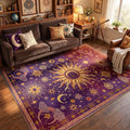 5x7 Area Rugs, Washable Vacuum-Friendly Non-Slip Rug Vintage Boho Gothic Sun by meejou