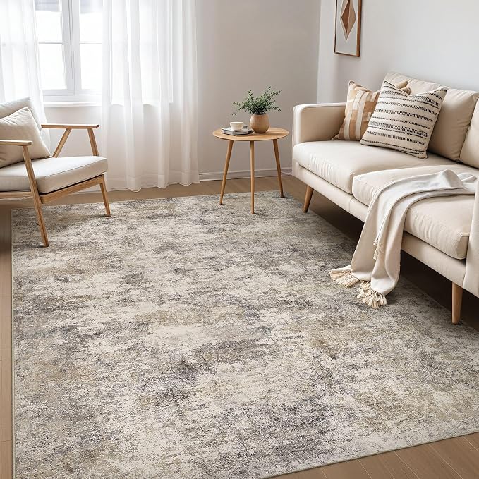 Nakagishi Boho 6x9 Area Rug Living Room Rugs Machine Washable Brown Grey | Soft by NakagishiAreaRug