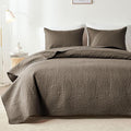akkialla Mocha Brown King/Cal King Quilt Set, Ultrasonic Lightweight Bedspread by akkialla