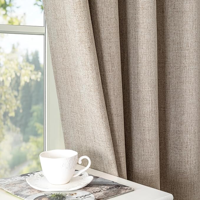 IGEMAEVE Blackout Curtains for Bedroom Grommets Linen 52" W x 84" L | Living - Image 9