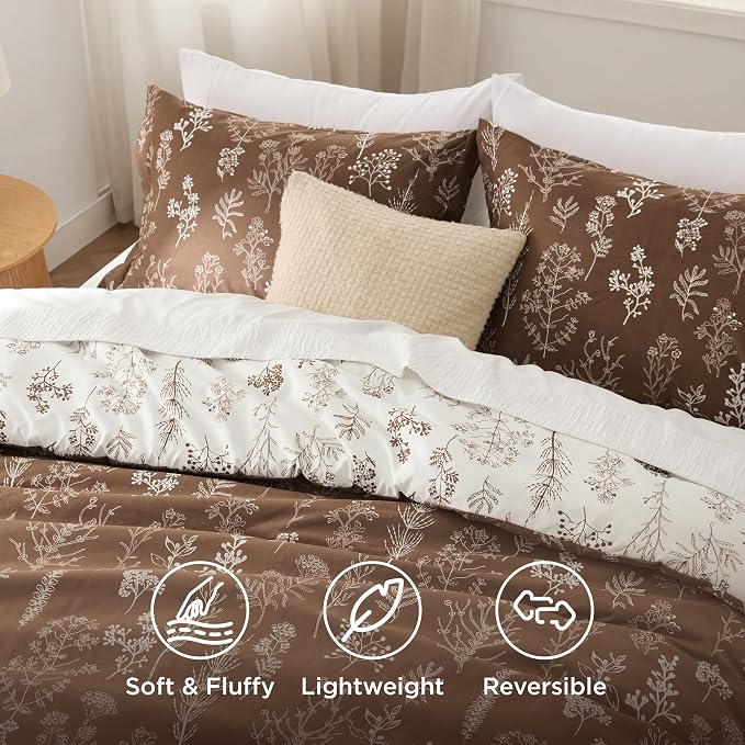 Bedsure Dark Brown King Comforter Set - Image 3