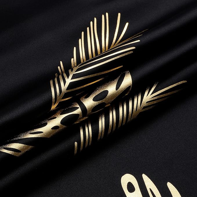 Gold and Black Blackout Curtains 2 Panels Set Thermal Insulated Window Curtains - Image 8