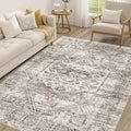 cotiled 6x9 Area Rug for Living Room, Traditional, Distressed Brown by COTILED