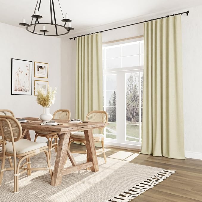 100% Blackout Linen Curtains for Bedroom 84 inches Long, Thermal Insulated Room - Image 8
