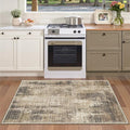 4x6 Area Rug for Entryway, Abstract Washable Bedroom Rug, Taupe | Soft & by Valenrug