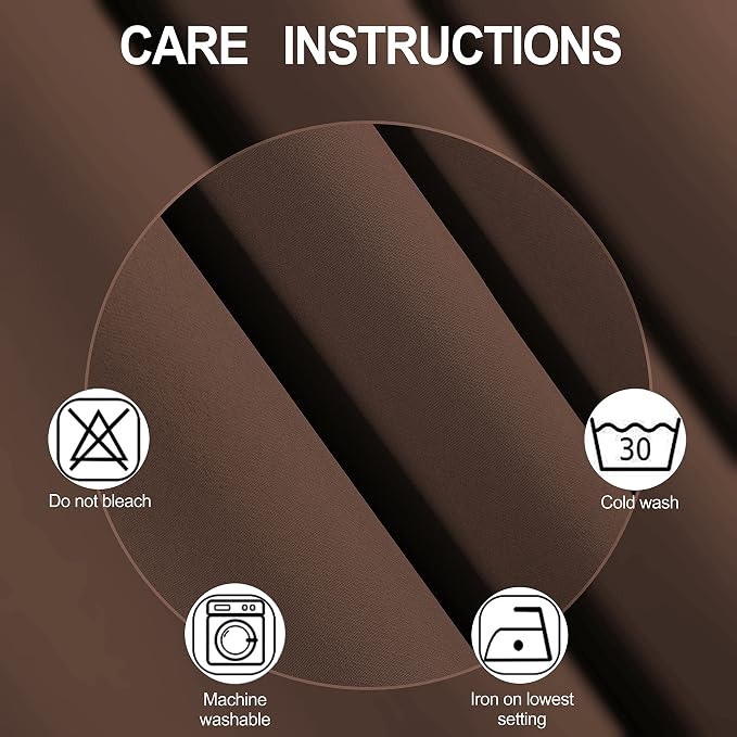 Chocolate Brown Thermal Blackout Curtains/40 x 72 Inch/Set of 2 Panels Room - Image 5