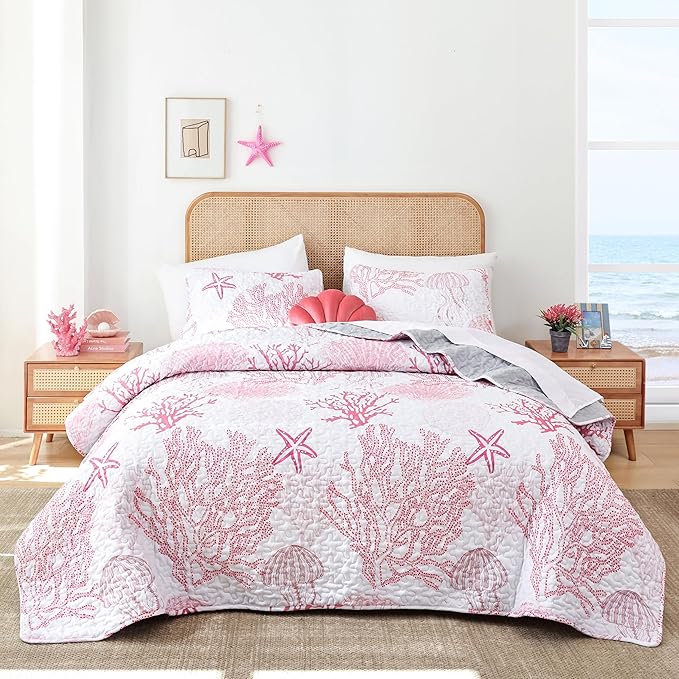 weigelia Coastal Quilt King Size, Soft Lightweight Microfiber, Machine Washable by WEIGELIA