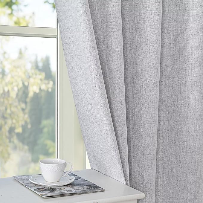 100% Blackout Curtains 108 inch Length 1 Panel Faux Long Drapes - Image 5