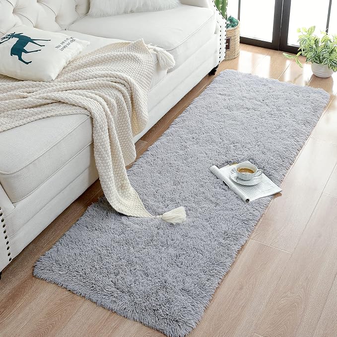 Chicrug Soft Runner Rugs for Bedroom Living Room Plush Fluffy Rug 2x8 | Shag - Image 5