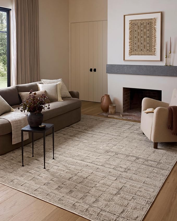 Loloi Amber Lewis Monty Collection MOT-06 Pebble/Beige 2'-7" x 8'-0" Runner Rug by Unknown
