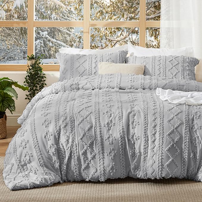 Bedsure Tufted Boho Comforter Set Twin Size by Unknown