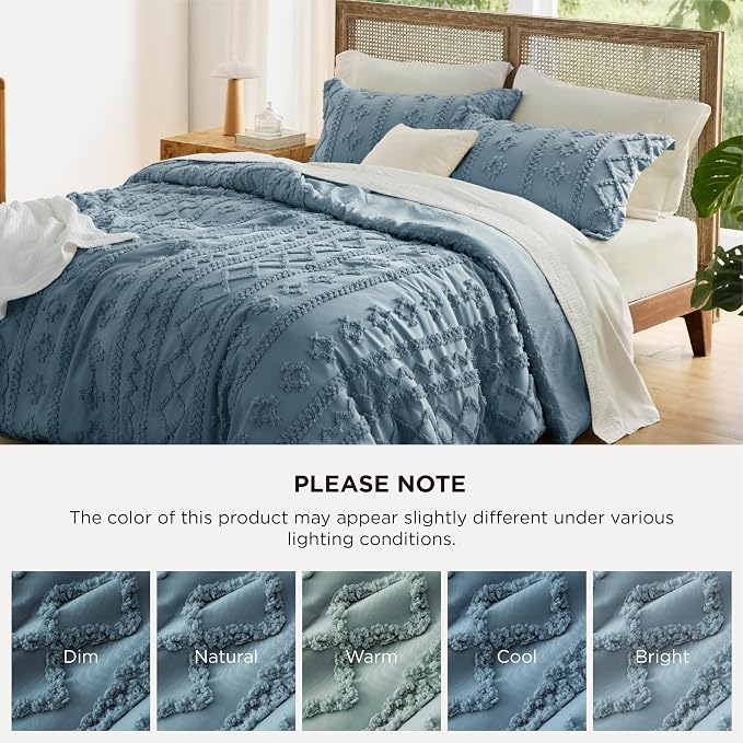 Bedsure Tufted Boho Comforter Set Oversized Queen - Image 7