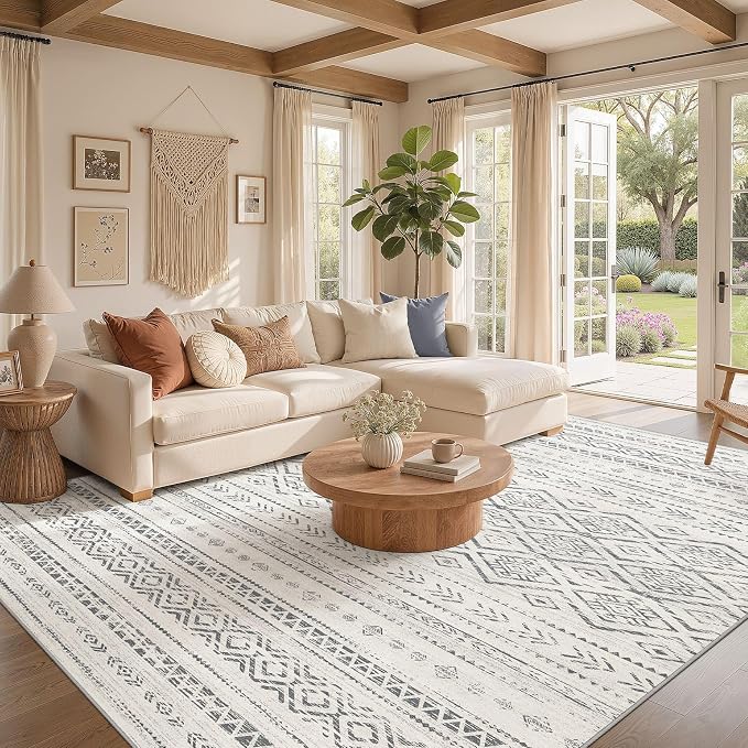 Nakagishi Area Rug Living Room Rugs: 7x9 Large Soft Machine Washable Boho - Image 2