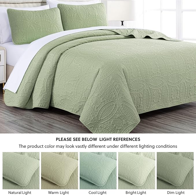 Chezmoi Collection Austin 3-piece Oversized Bedspread Coverlet Set - Image 5
