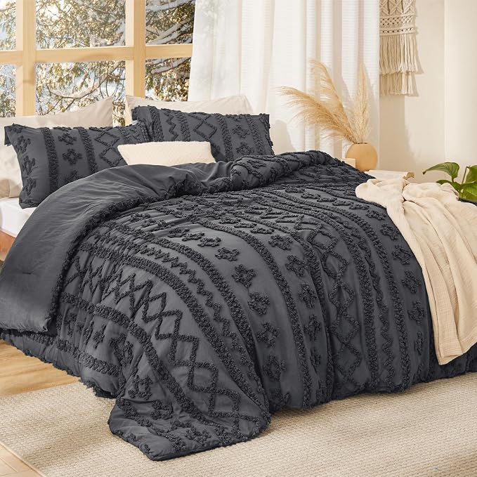 Bedsure Tufted Boho Comforter Set Twin Size - Image 2