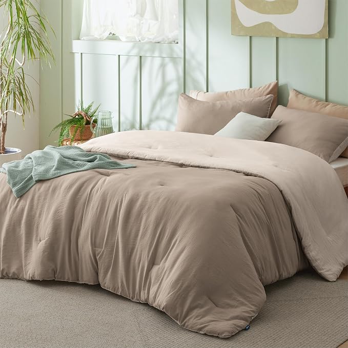Bedsure Twin/Twin XL Comforter Set, Khaki Beige Soft Prewashed Bedding by Unknown