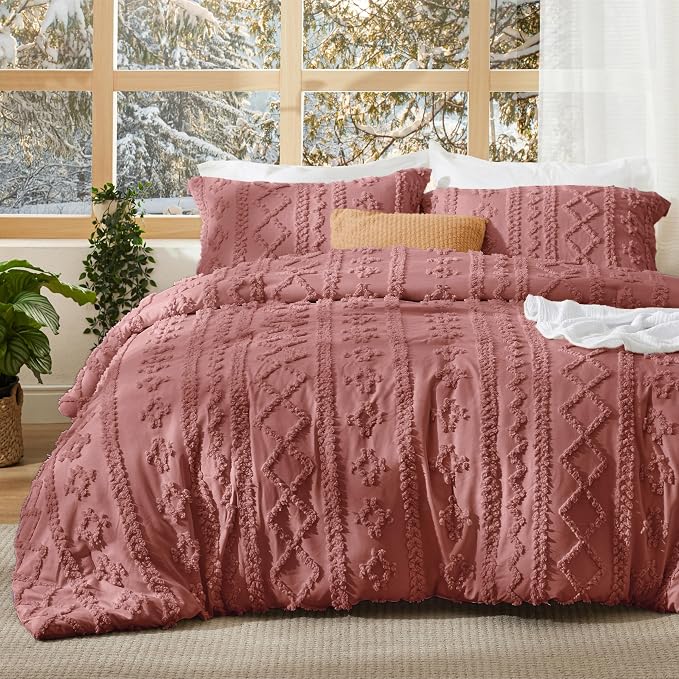 Bedsure Tufted Boho Comforter Set Twin Size by Unknown