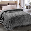 Whale Flotilla Soft Flannel Fleece King Size Bed Blanket, Dark Grey | Cozy by WHALEFLOTILLA
