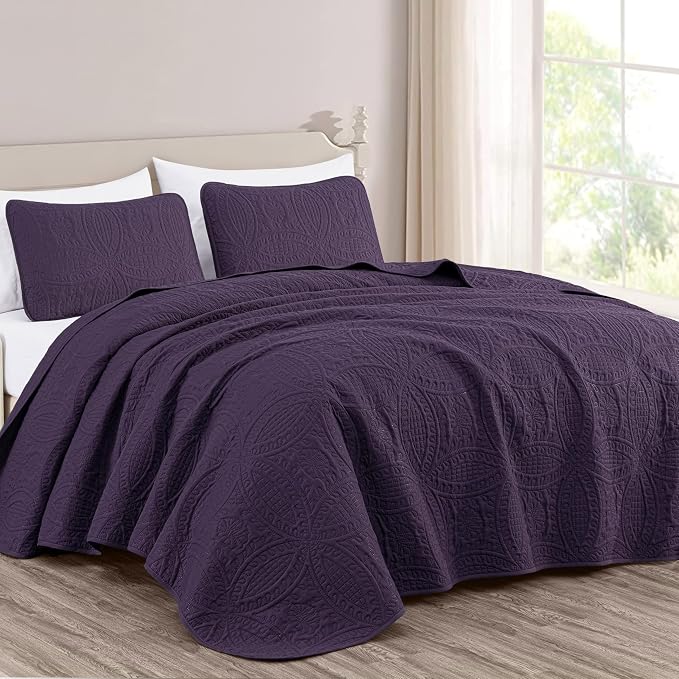 Chezmoi Collection Austin 3-Piece Oversized Bedspread Coverlet Set by ChezmoiCollection