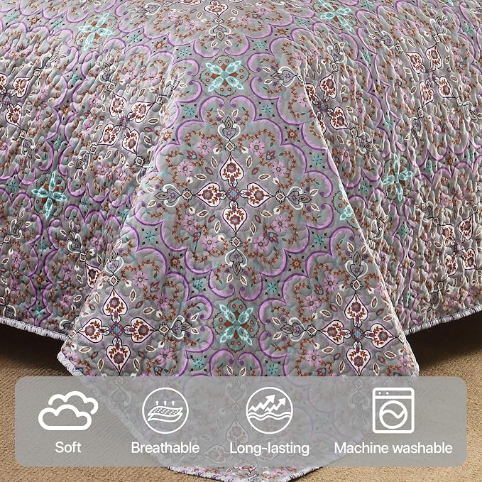Boho Quilt Twin Set, 3-Piece Bedspread - Image 4