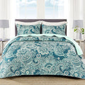 Whale Flotilla Patchwork Quilts Queen Size, Soft Boho Paisley Bedspreads | by WHALEFLOTILLA