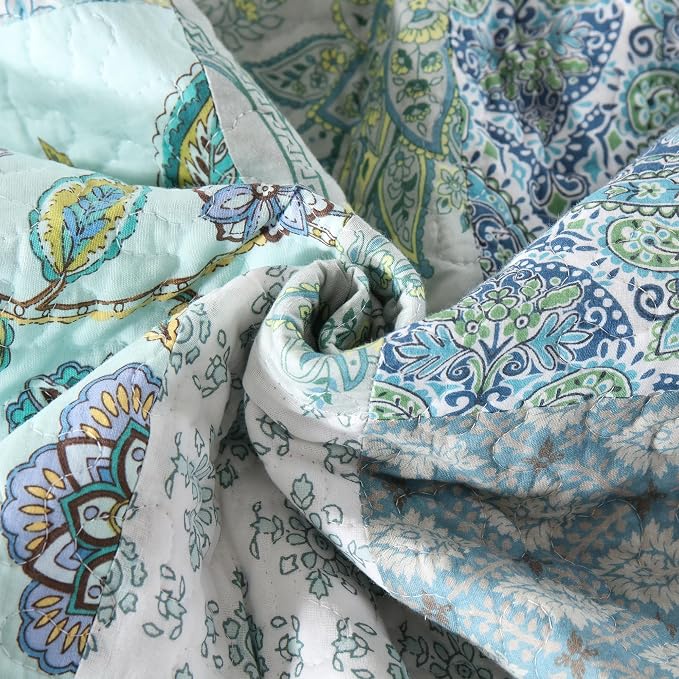 Etwel 100% Cotton Patchwork Queen Size Quilt Set - Image 9