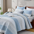 California King Quilt Set Misty Blue, 3 Pieces Bedspreads | Ultra Soft by Andency