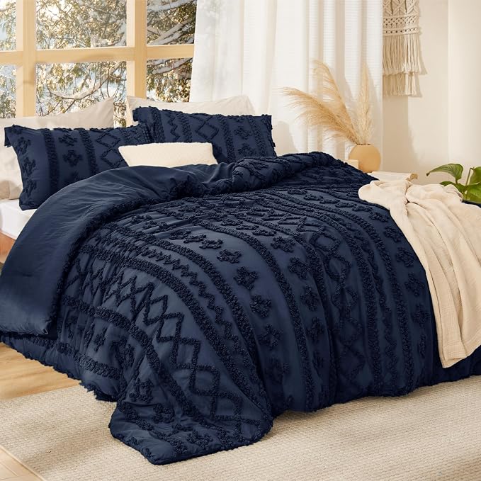 Bedsure Tufted Boho Comforter Set Twin Size - Image 2
