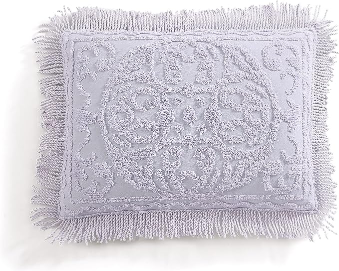 Beatrice Home Fashions Medallion King Cotton Chenille Sham, Lavender | Vintage by BeatriceHomeFashions