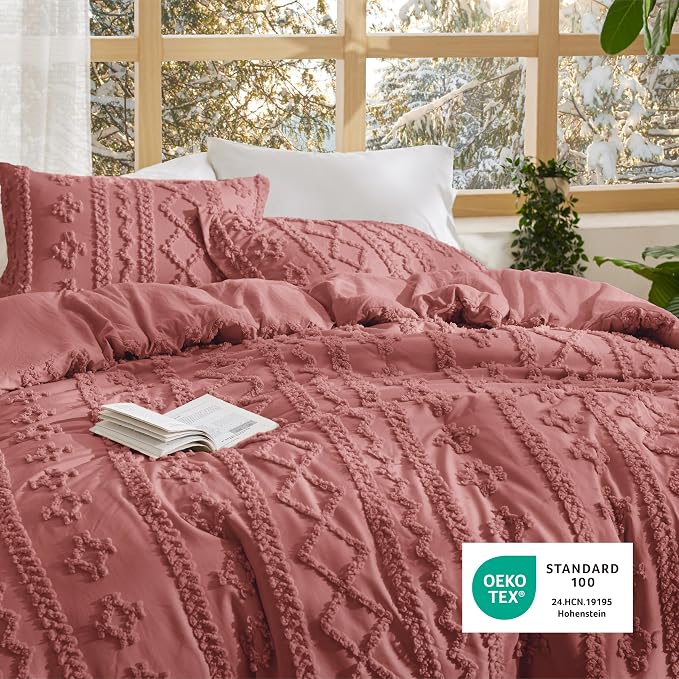 Bedsure Tufted Boho Comforter Set Twin Size - Image 5