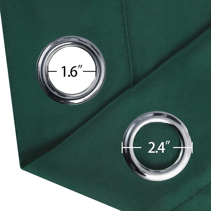 Green Blackout Curtains 34 x 54 Inch Length/Set of 2 Curtain Panels/Thermal - Image 6