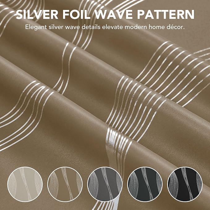 Deconovo Curtains for Living Room, Pattern Blackout Curtains 45 Inches Long | - Image 3