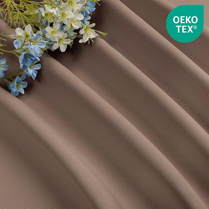CUCRAF Khaki Blackout Curtains 45 inch Length 2 Panels Set, Rod Pocket Room - Image 8