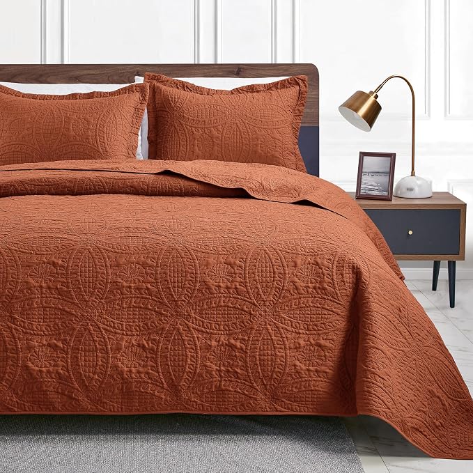 Love's cabin Quilts for Full Bed Umber Bedspreads Bedding Set by Lovescabin