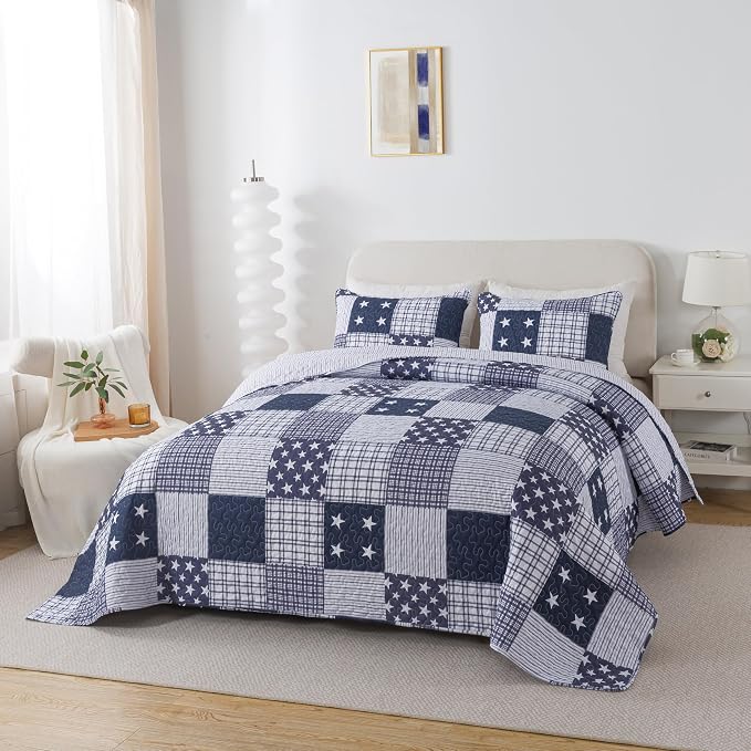 SLPR - Americana Patriotic Quilt Set, Star Bedding, Queen - Image 3