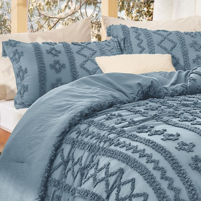 Bedsure Tufted Boho Comforter Set Queen Size - Image 4