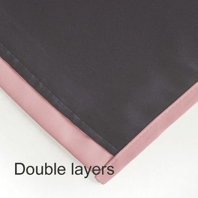 100% Blackout Curtains 52 x 72 Inch/Pink Curtains 2 Panels - Image 8