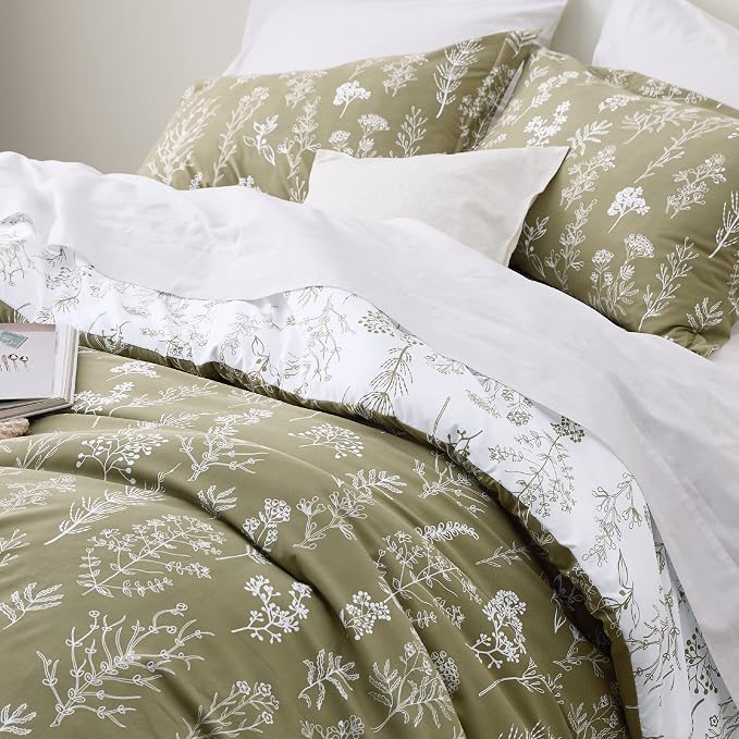 Bedsure Olive Green California King Comforter Set - Image 3