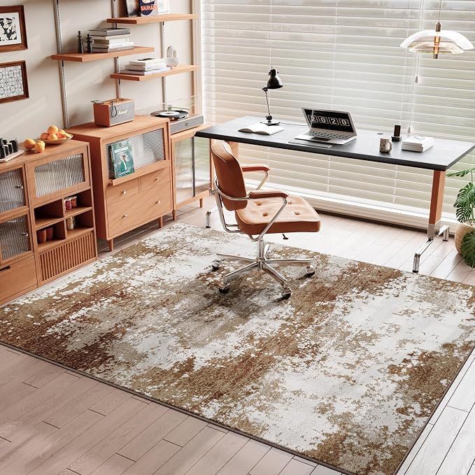 Brown Entryway Rug 3x5 Washable Door Mat Indoor Entrance 36x60 | Small Throw - Image 4