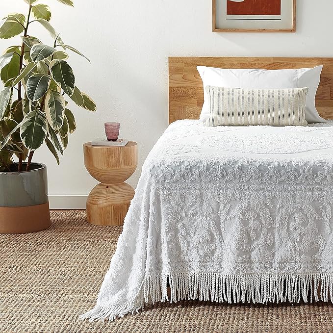 Beatrice Home Fashions Medallion Full Cotton Chenille Bedspread, cozy plush - Image 5