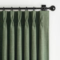 Olive Green Pinch Pleated Dual Layer Linen Curtains 40 x 84 Inches Long by PleatedDrapes