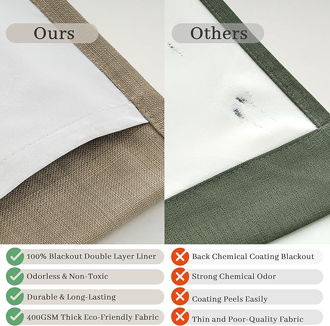Pinch Pleated Oak Taupe Curtains 90 Inches Long - Image 5