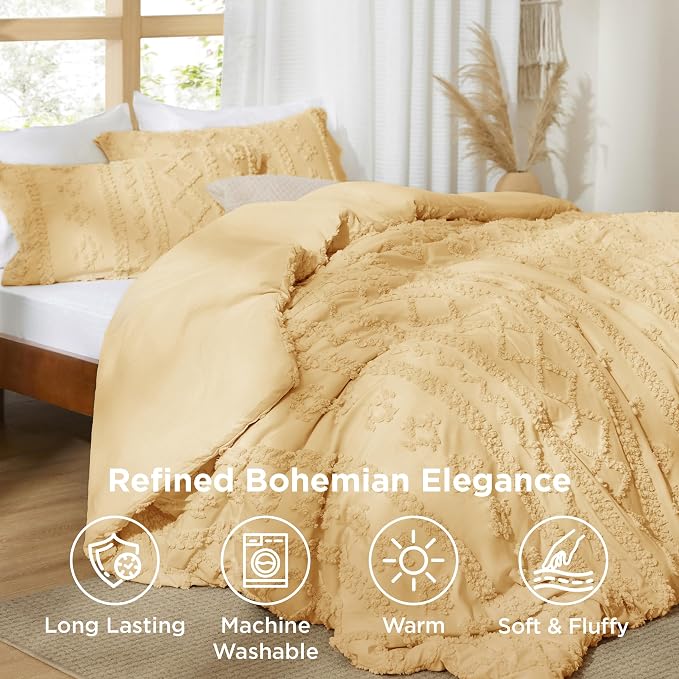 Bedsure Tufted Boho Comforter Set Queen Size - Image 3