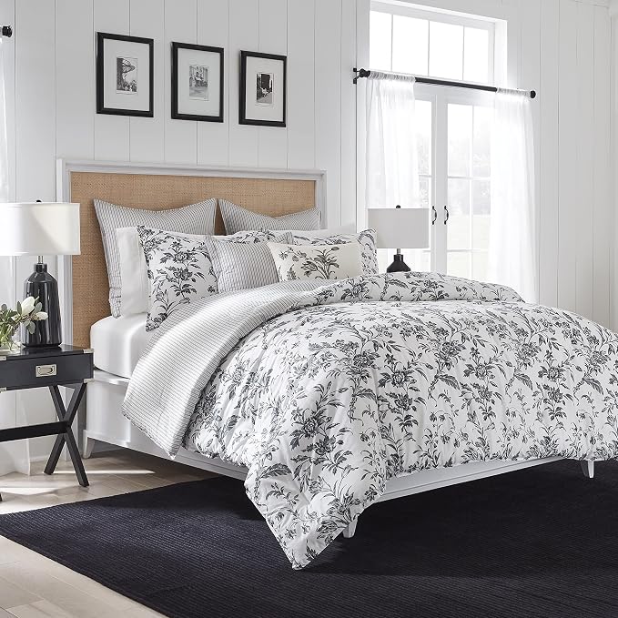 Laura Ashley - King Comforter Set, Reversible Cotton Bedding, Includes Matching - Image 2