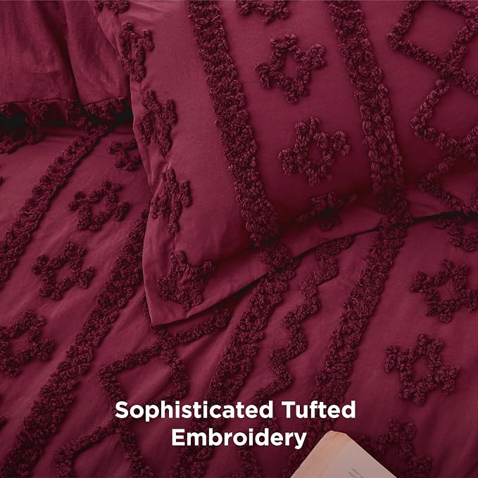 Bedsure Tufted Boho Comforter Set Twin Size - Image 4