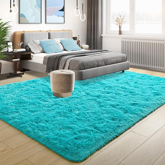 Super Soft Fluffy Rug for Bedroom, Modern Shaggy Fuzzy Kids Rugs for Living Room - Image 3