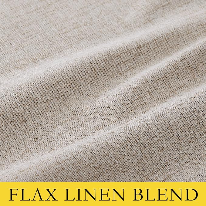 NICETOWN 100% Blackout Oatmeal Linen Curtains 95 inches Length - Image 8