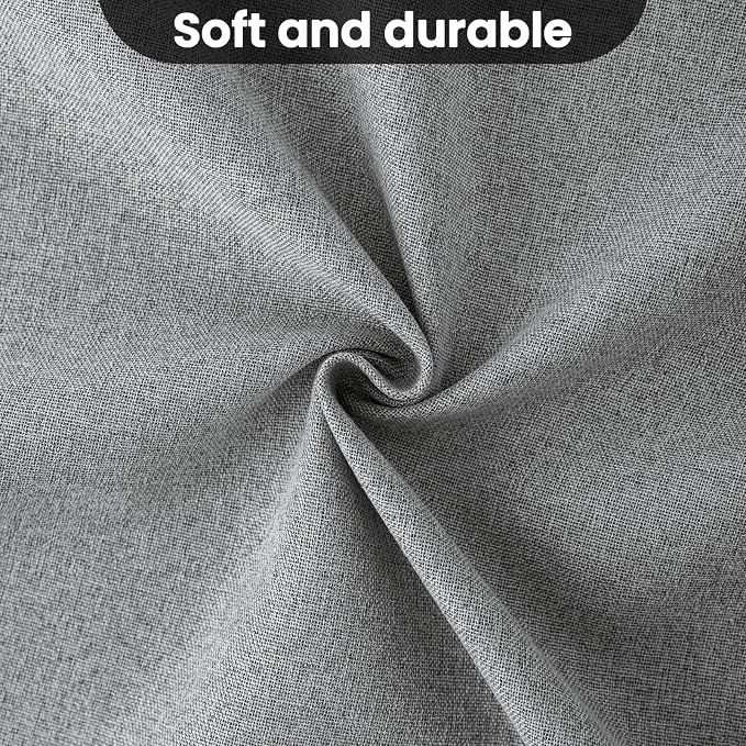 COSVIYA 100% Blackout Dove Grey Linen Curtains & Drapes 63 Inch Length | Light - Image 7